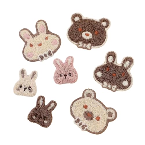SHINEOFI 7 Stück Teiliges Cartoon Tier Bügel Nähbare Aufnäher für Kleidung Rucksack Jeans Jacken mit Bär und Hase Motiv Langlebige Bestickte Stoffapplikationen für Kreative DIY Projekte SHINEOFI 7 Stück Teiliges Cartoon Tier Bügel Nähbare Aufnäher für Kleidung Rucksack Jeans Jacken mit Bär und Hase Motiv Langlebige Bestickte Stoffapplikationen für Kreative DIY Projekte von SHINEOFI