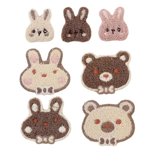 SHINEOFI 7 Stück Teiliges Cartoon tier Aufnäher Bestickte Kaninchen und Bär Patches Robuste Textilapplikationen für Kinderkleidung Rucksäcke Hüte Vielseitige DIY Stoffdekoration SHINEOFI 7 Stück Teiliges Cartoon tier Aufnäher Bestickte Kaninchen und Bär Patches Robuste Textilapplikationen für Kinderkleidung Rucksäcke Hüte Vielseitige DIY Stoffdekoration von SHINEOFI