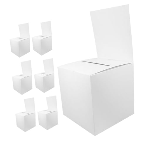 SHINEOFI 7 Stück Teiliges Weiße Karton Abstimmungsbox Vorschlagsbox und Spendenbox mit Schlitz Vielseitig Einsetzbar für Veranstaltungen Spendenaktionen und Abstimmungen von SHINEOFI