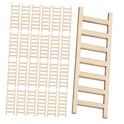 SHINEOFI 72 Stück Bastelleiter Für Puppenhaus Miniaturleiter Für Dollhouse Puppenhausleiter Puppenhaus-minileiter Miniaturzubehör Mikro-landschaftsmodellleiter Puppenstubenleiter Beige von SHINEOFI