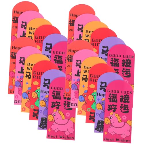 SHINEOFI 72 Stück Chinesische Glücksumschläge aus Dickem Papier mit Klassischem Pferdemotiv Farbig Bedruckt für Frühlingsfest Hochzeit und Lunar Year Feierlichkeiten SHINEOFI 72 Stück Chinesische Glücksumschläge aus Dickem Papier mit Klassischem Pferdemotiv Farbig Bedruckt für Frühlingsfest Hochzeit und Lunar Year Feierlichkeiten von SHINEOFI