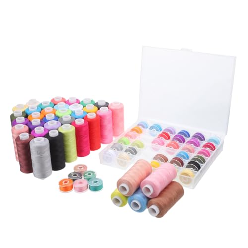 SHINEOFI 72 Stück Teiliges Nähgarn Set mit Farben Polyester Nähgarn für Maschinen und Handnähen Yards pro Spule zum Quilten und Kreativen Gestalten SHINEOFI 72 Stück Teiliges Nähgarn Set mit Farben Polyester Nähgarn für Maschinen und Handnähen Yards pro Spule zum Quilten und Kreativen Gestalten von SHINEOFI