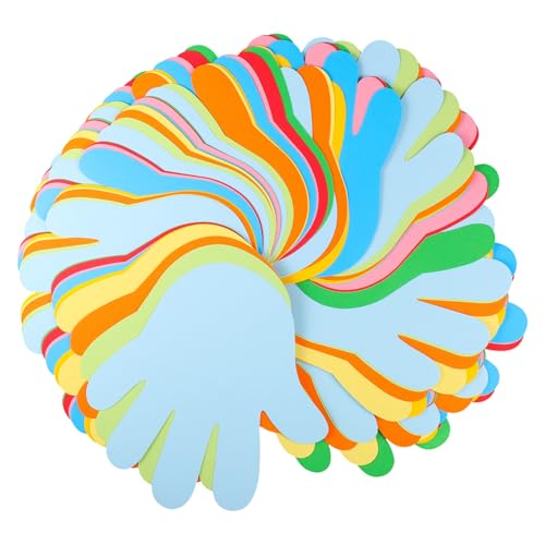 SHINEOFI 72Stücke Bunte Papierausschnitte für DIY Projekte Palmenförmige Fingerabdruck Ausschnitte für Mottopartys und Klassenzimmerdekoration Bastelzubehör von SHINEOFI