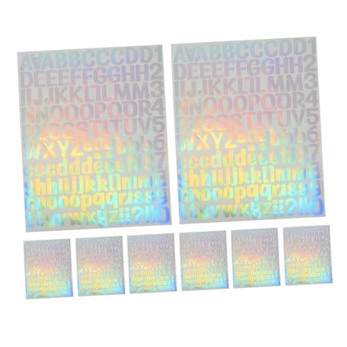 SHINEOFI 8 Blatt Selbstklebende Holografische Buchstabenaufkleber Bögen Vinyl Wasserfest Scrapbooking DIY Dekoration für Postkasten Partygeschenke Kreative Sticker SHINEOFI 8 Blatt Selbstklebende Holografische Buchstabenaufkleber Bögen Vinyl Wasserfest Scrapbooking DIY Dekoration für Postkasten Partygeschenke Kreative Sticker von SHINEOFI