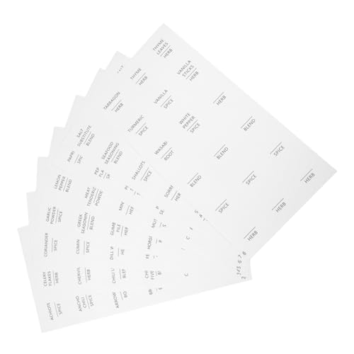 SHINEOFI 8 Blatt Wasserdichte Selbstklebende Gewürzetiketten Rund Weiße Aufkleber für Küchenbehälter Vielseitige Labels zur Lebensmittel Gewürzsortierung SHINEOFI 8 Blatt Wasserdichte Selbstklebende Gewürzetiketten Rund Weiße Aufkleber für Küchenbehälter Vielseitige Labels zur Lebensmittel Gewürzsortierung von SHINEOFI