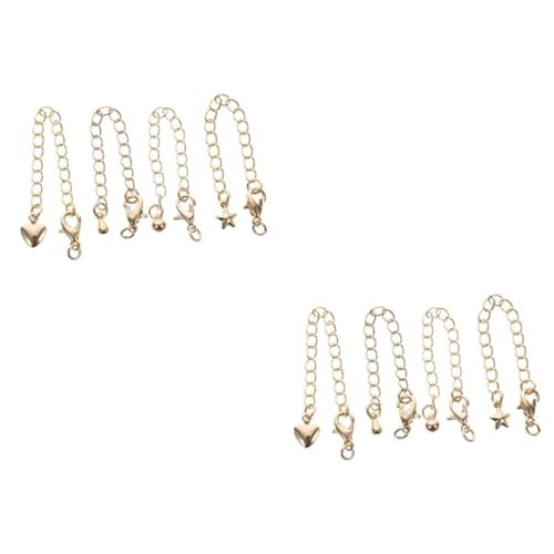 SHINEOFI 8 Stck Teiliges Gold Kettenverlängerung mit Karabinerverschluss Langlebige Kupferlegierung Verlängerung für Halsketten Armbänder und Fußketten Glänzend Poliert für von SHINEOFI