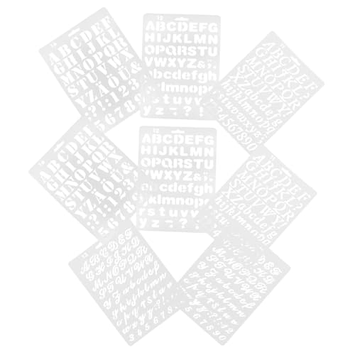 SHINEOFI 8 Stück Alphanumerische Vorlage acrylharz buchstabenschablonen bewerbung bescherung Schablonen zum Malen riesige Schablonen groß Malschablonen Schablonen sprühen das Haustier Weiß von SHINEOFI