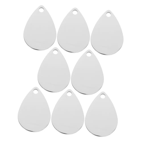 SHINEOFI 8 Stück Anhänger aus Edelstahl bescherung weihnachten weichnachtsgeschke Schmuckanhänger etiketten Blanko-Erkennungsmarken zum Gravieren Welpen-ID-Tag Rostfreier Stahl Silver von SHINEOFI