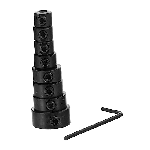 SHINEOFI 8 Stück Begrenzungsring Schlüssel Bohrerring Tiefenanschlagkragen Für Die Holzbearbeitung Bohrerpositionierer Für Die Holzbearbeitung Black Stahl Mit Hohem Kohlenstoffgehalt von SHINEOFI