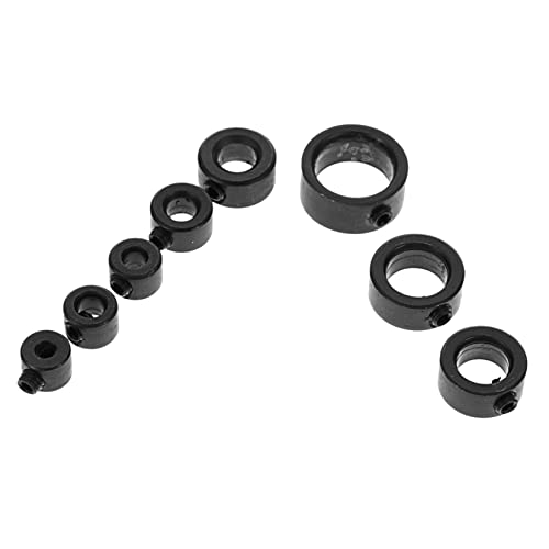 SHINEOFI 8 Stück Begrenzungsring schanierbohrerset bohrset Bohrersatz Schlüssel Bohrerpositionierer für die Holzbearbeitung Bohrerhalsband aus Metall Stahl mit hohem Kohlenstoffgehalt Black von SHINEOFI