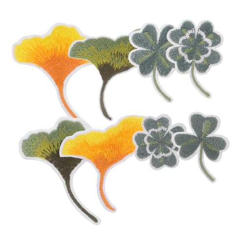 SHINEOFI 8 Stück Gradient Ginkgo und Kleeblatt Aufnäher Dekoration für Kleidung Taschen und Schuhe Kreative Diy Lösungen von SHINEOFI