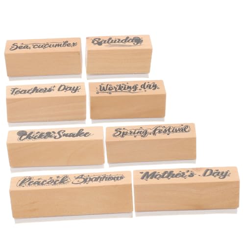 SHINEOFI 8 Stück Handgefertigte Holzstempel Entzückende Stempel Transparente Holzstempel Für Die Kartenherstellung Retro Holzstempel SHINEOFI 8 Stück Handgefertigte Holzstempel Entzückende Stempel Transparente Holzstempel Für Die Kartenherstellung Retro Holzstempel von SHINEOFI