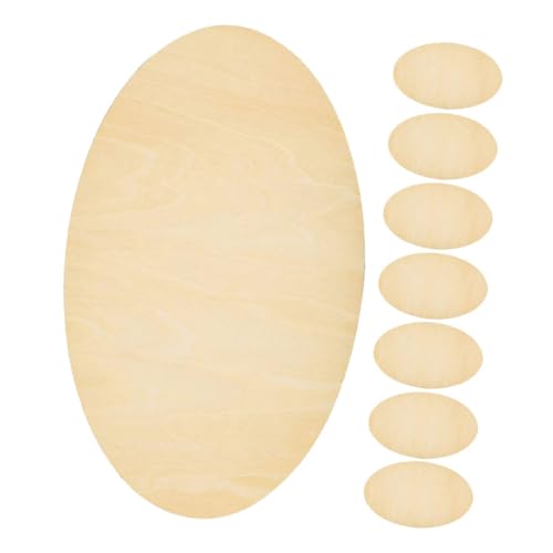 SHINEOFI 8 Stück Ovale Holzspäne Holzmalerei Selber Machen Leeres Ovales Holz Diy -holzdekorationen Ovale Holzformen Schild Aus Holz Holzscheiben Unfertige Holzausschnitte Buchsbaum Beige von SHINEOFI