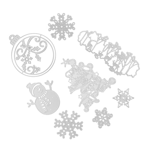 SHINEOFI 8 Stück Präge stirbt Weihnachten gestanzt Weihnachtsstanzungen Und Vor weihnachtsbasteln weihnachten basteln Stanzformen aus Metall Metallstanzschablonen Kohlenstoffstahl Silver von SHINEOFI