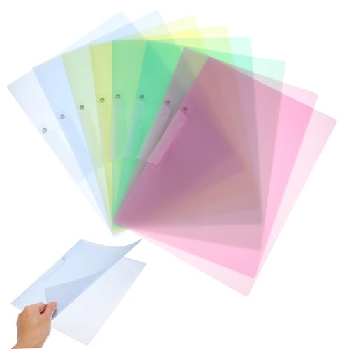 SHINEOFI 8 Stück Robuste Kunststoffmappen mit Schwingclip Präsentationsordner für Schule Büro und Business Design für Effiziente Dokumentenorganisation von SHINEOFI