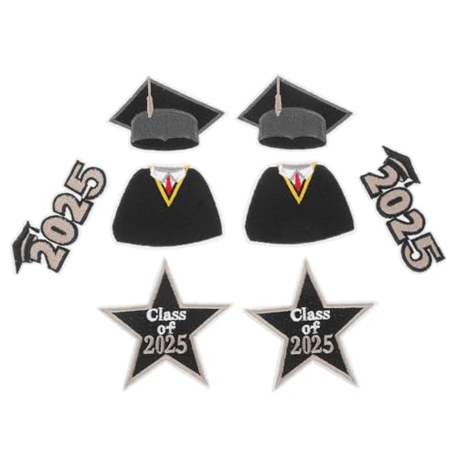 SHINEOFI 8 Stück Teiliges Abschluss Patch Bestickte Bügelapplikationen für Klassenabschluss DIY für Kleidung Hüte und Rucksäcke Farbecht und Einfach Anzubringen SHINEOFI 8 Stück Teiliges Abschluss Patch Bestickte Bügelapplikationen für Klassenabschluss DIY für Kleidung Hüte und Rucksäcke Farbecht und Einfach Anzubringen von SHINEOFI