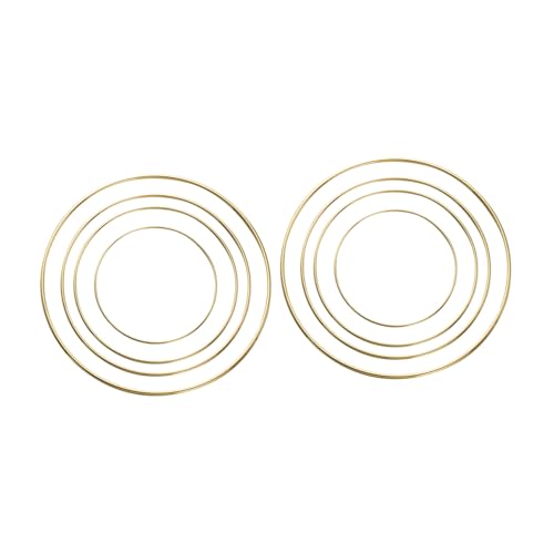SHINEOFI 8 Stück Teiliges Goldene Metallringe Ø für DIY Kränze Macrame Blumenringe Drahtringe Basteln Wanddeko Vielseitig Einsetzbar SHINEOFI 8 Stück Teiliges Goldene Metallringe Ø für DIY Kränze Macrame Blumenringe Drahtringe Basteln Wanddeko Vielseitig Einsetzbar von SHINEOFI