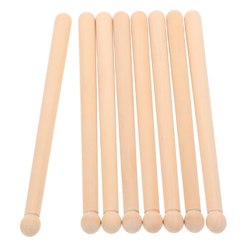 SHINEOFI 8 Stück Teiliges Holz Drumsticks für Anfänger Antirutsch Design für Verbesserten Halt für Elektronische und Marschdrums Handgefertigt mit Natürlichem Holzfinish von SHINEOFI