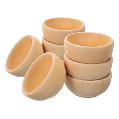 SHINEOFI 8 Stück Teiliges Set Mini Holzschalen Unbehandeltem Holz für Diy Dekoration Holzschalen Kreative Bastelprojekte Vielseitige Verwendungsmöglichkeiten von SHINEOFI