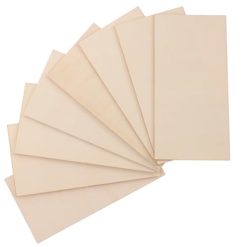 SHINEOFI 8 Stück Unlackierte Holzplatten Blanko Holzstücke für Diy Projekte Malerei Schnitzerei und Kunstwerke von SHINEOFI