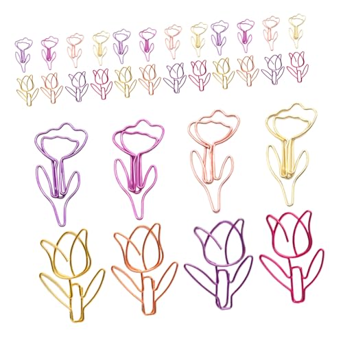 SHINEOFI 80 Stück Teiliges Bunte Tulpen Blumen-form Büroklammern aus Metall Kleine Farbige Lesezeichen für Planer Büro Schulzubehör Dekorative Papierklammern für Dokumentenorganisation SHINEOFI 80 Stück Teiliges Bunte Tulpen Blumen-form Büroklammern aus Metall Kleine Farbige Lesezeichen für Planer Büro Schulzubehör Dekorative Papierklammern für Dokumentenorganisation von SHINEOFI