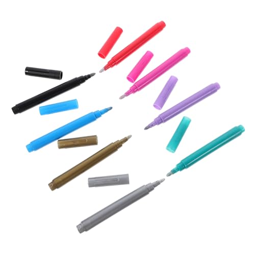 SHINEOFI 8Stücke Weinstifte für Gläser Metallische Abwischbare Marker für Weingläser Wiederverwendbar Waschbar für Partys und Veranstaltungen Farben Langlebig und Vielseitig von SHINEOFI