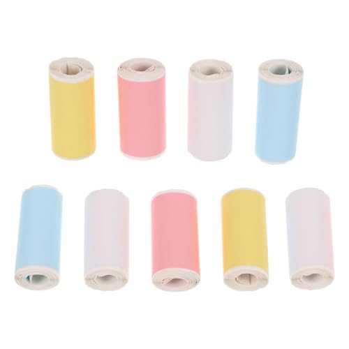 SHINEOFI 9 Rollen Thermopapier Selbstklebendes Thermodruckpapier für Büro und Zuhause Stark Haftend Klare Druckergebnisse für Etiketten DIY Projekte und Fotos von SHINEOFI