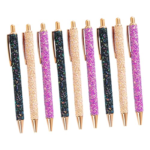 SHINEOFI 9 Stück Teiliges Bunte Glitzer Kugelschreiber mit Pailletten Metallisch Einziehbar Schwarze Tinte Niedliche Cartoon motive für Schule Büro Schüler und Lehrer SHINEOFI 9 Stück Teiliges Bunte Glitzer Kugelschreiber mit Pailletten Metallisch Einziehbar Schwarze Tinte Niedliche Cartoon motive für Schule Büro Schüler und Lehrer von SHINEOFI