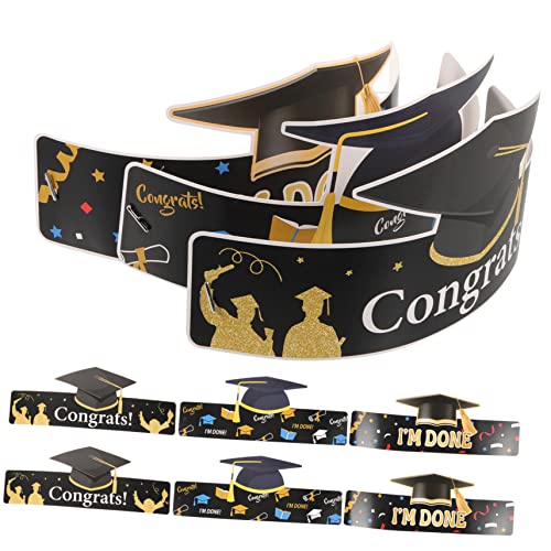 SHINEOFI 9 Stück Teiliges Graduation Party mit Verstellbaren Papier Doctorhüten Schwarz Gold Dekoration für Schulabschlussfeier Absolventenhut für Erwachsene Diy Bastelmaterial SHINEOFI 9 Stück Teiliges Graduation Party mit Verstellbaren Papier Doctorhüten Schwarz Gold Dekoration für Schulabschlussfeier Absolventenhut für Erwachsene Diy Bastelmaterial von SHINEOFI