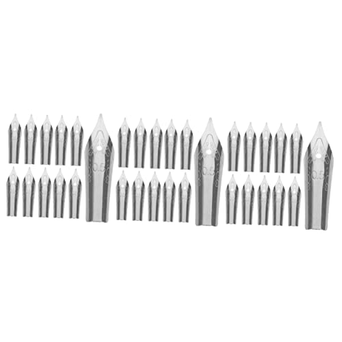 SHINEOFI 90 Stck. Ersatzfeder für Füllfederhalter Anfänger Kalligraphie Füller Ersatzteil Dip-Stifte calligraphy pen calligraphy stifte Ersatzstiftspitzen Studenten bevorzugen Stahl Silver von SHINEOFI
