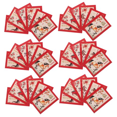 SHINEOFI 90 Stück Teiliges Lunar Year Rote Umschläge mit Kreativem Pferde-motiv Stabilem Material für Frühlingsfest Hochzeit Geburtstag Traditionelle Chinesische Bargeldumschläge SHINEOFI 90 Stück Teiliges Lunar Year Rote Umschläge mit Kreativem Pferde-motiv Stabilem Material für Frühlingsfest Hochzeit Geburtstag Traditionelle Chinesische Bargeldumschläge von SHINEOFI