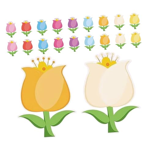SHINEOFI 90 Stück Teiliges Tulpen papierausschnitte Bunte Blumenmotive mit Klebepunkten Vielseitige für Geburtstag Klassenzimmer Pinnwand und DIY projekte von SHINEOFI