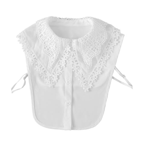 SHINEOFI Abnehmbarer Damen Spitzenkragen mit Lochmuster Dekorativer Falscher Blusenkragen Großer Bestickter Krageneinsatz Vielseitig Kombinierbar mit Pullover Shirt Hemd für Eleganten Look SHINEOFI Abnehmbarer Damen Spitzenkragen mit Lochmuster Dekorativer Falscher Blusenkragen Großer Bestickter Krageneinsatz Vielseitig Kombinierbar mit Pullover Shirt Hemd für Eleganten Look von SHINEOFI