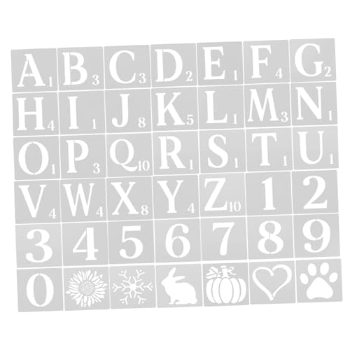 SHINEOFI Alphabet Sprühschablonen Set für Wiederverwendbare Malschablonen Robustem Kunststoff für Aktivitäten zu Hause Schule Fördert Lernen von SHINEOFI