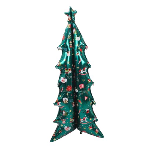 SHINEOFI Aufblasbare Weihnachtsbaumballons Weihnachtsfeier Kulisse Weihnachtsbaumballon für Innendekoration Urlaub Party Ballon Dekor Urlaubsballerdekoration Aluminiumfolie Grün von SHINEOFI