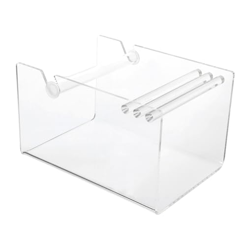 SHINEOFI Aufkleberrollenhalter-organizer: Transparentes Acryl-klebeband-aufbewahrungsregal Für Bastel- Und Büroetiketten – Spender Mit 3 Scheiben Für Adress-, Versand- Und von SHINEOFI