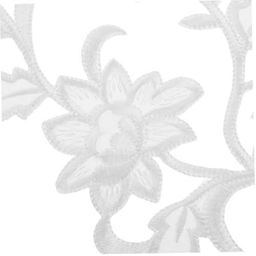 SHINEOFI Blumensticker Blumenapplikationen aufnähen Stickerei Applikation Blume Patches zum Aufnähen Aufnäher mit Blumenapplikation Applikation Blumen aufbügeln Aufnäher Weiß von SHINEOFI