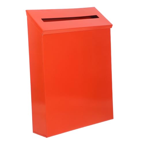 SHINEOFI Box Rustikaler Briefkasten Vintage Briefkasten Wandhalterung Orange Eisen Ausgefallener Briefkasten Retro Eisen Briefkasten von SHINEOFI