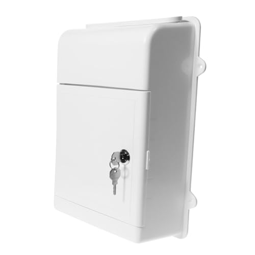 SHINEOFI Box Wandbehang Briefkasten Brieffänger Für Innenschlitz Schlüsselsafe Abdeckung Nachrichten Vorhängeschloss Abschließbare Post Safes Türklingel Organizer Bargeld TIPP Klar von SHINEOFI