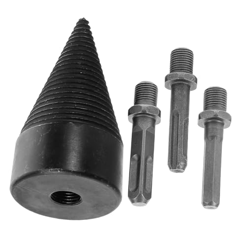 SHINEOFI Brennholzbohrer Set Hochleistungs Holzspalter für Elektrische Bohrmaschinen Abnehmbarer Bohrer mit Bits Adapter für Effektives Holzspalten Garten und Haushalt von SHINEOFI