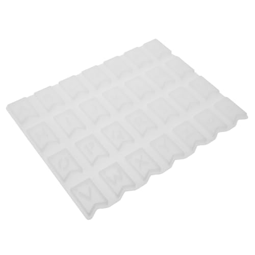 SHINEOFI Briefflagge Harzalphabetformen mit Loch Buchstabenformen für Harz Formen für Epoxidharz Gießform aus Epoxidharz Schlüsselbundformen mit Loch Alphabet-Form Kieselgel Weiß von SHINEOFI
