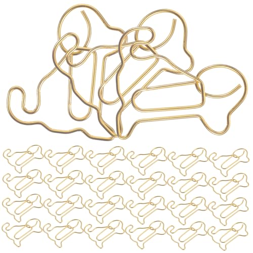 SHINEOFI Büroklammern In Form Eines Sitzenden Hundes Für Bücherregale Herzform Binderclips Büroklammern Büroklammern Große Eckklammern Fotoklammern Mit Goldene von SHINEOFI