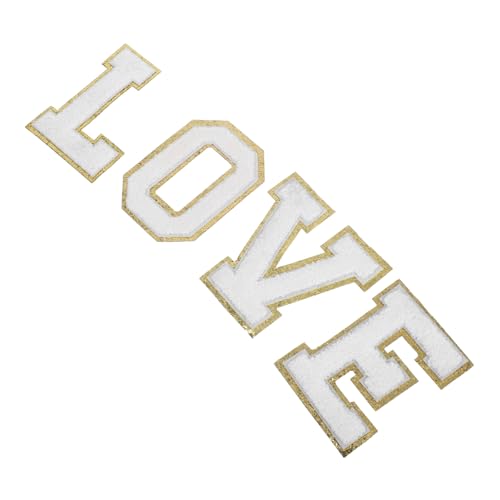 SHINEOFI Chenille Alphabet Patches mit Goldfarbenem Rand zum Aufbügeln Love Letter Applikationen mit Glitzerkante für DIY Kleidung Hüte Taschen Langlebige Weiche Polyester-buchstaben zum SHINEOFI Chenille Alphabet Patches mit Goldfarbenem Rand zum Aufbügeln Love Letter Applikationen mit Glitzerkante für DIY Kleidung Hüte Taschen Langlebige Weiche Polyester-buchstaben zum von SHINEOFI