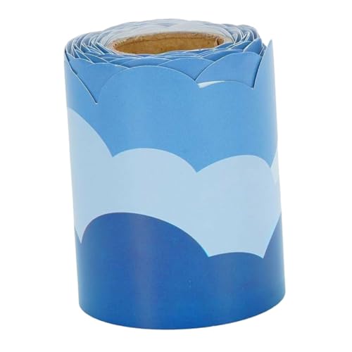 SHINEOFI Cloud shaped Bulletin Board Border Selbstklebende Blaue Himmel Dekoration Wasserdichtes Abnutzungsbeständiges für Klassenzimmer Pinnwand Schwarzes Brett Party Büro von SHINEOFI