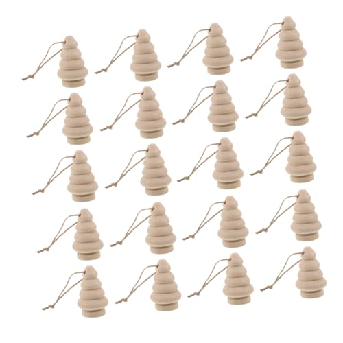 SHINEOFI DIY Holz Christbaum Anhänger zum Bemalen Naturbelassene Weihnachtsbaumschmuck mit Vorgebohrtem und Juteschnur Blanke Holzfiguren für Kreative Kinderbastelprojekte und Dekoration von SHINEOFI