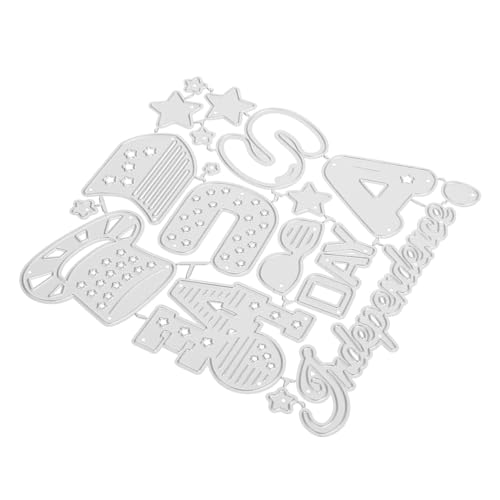 SHINEOFI Der Unabhängigkeitstag stirbt Zubehör für die Kartenherstellung stirbt für die Kartenherstellung Scrapbooking Sammelalbum Handwerk Album-Stanzformen Stanzteile aus Metall Silver von SHINEOFI