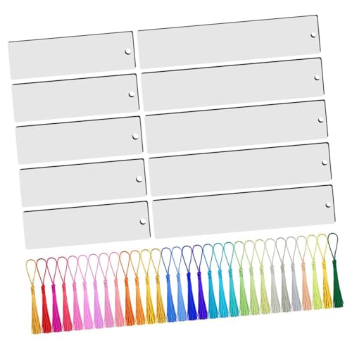 SHINEOFI Doppelseitige Sublimations Lesezeichen Blanko mit Bunten Quasten Teiliges DIY zum Basteln von Seitenmarkern Handgefertigte Buchornamente für Scrapbooking und Dekoration SHINEOFI Doppelseitige Sublimations Lesezeichen Blanko mit Bunten Quasten Teiliges DIY zum Basteln von Seitenmarkern Handgefertigte Buchornamente für Scrapbooking und Dekoration von SHINEOFI