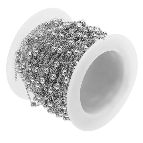 SHINEOFI Edelstahl Perlenkette Beaded Chain für Schmuckherstellung DIY Halsketten Armbänder Modeschmuck Zubehör Langlebig Glatt Verarbeitet von SHINEOFI