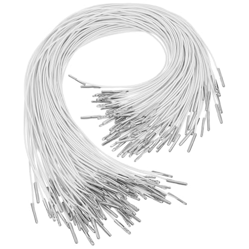SHINEOFI Elastische Schnur Mit Widerhaken 200 Stück Elastische Schnüre Mit Metallenden Rundes Verlängerungsband Für Masken Stretch-Schlaufenband Maskenband Für Selbstgemachte Partyhüte von SHINEOFI