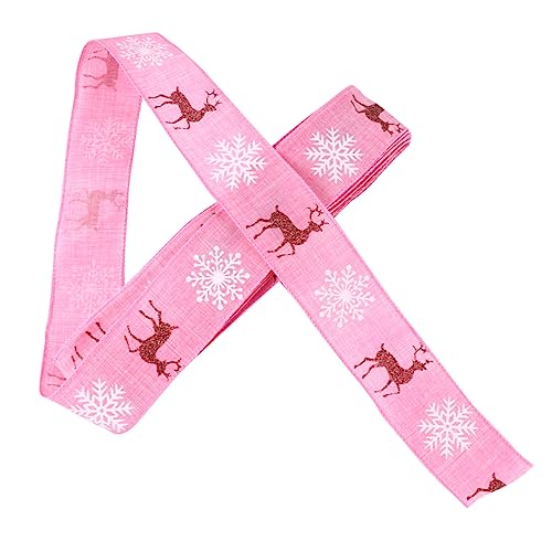 SHINEOFI Elchband haar pin weihnachts party weihnachts geschenkband verpackungen für weihnachtsdeco Die Dekorationen Schleife Weihnachtsversorgung Band zum Basteln Leinen Rosa von SHINEOFI
